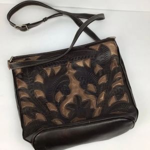 Beautiful leather cut out handbag